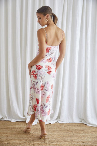 Floral Midi Cowl Neck Slip Dress *Online Only* - Premium  at Lonnys NY - Just $81.13! Shop Womens clothing now 