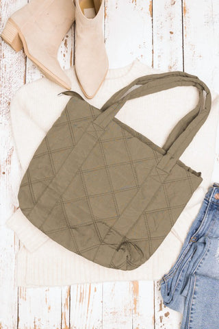 Quilted Tote Bag *Online Only* - Premium clothing at Lonnys NY - Just $48! Shop Womens clothing now 