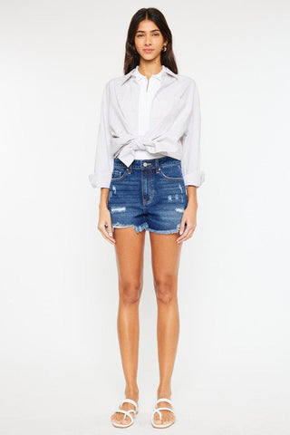 High Rise No Stitch Frayed Hem Shorts  *Online Only* - Premium  from Kan Can USA - Just $60! Shop now 