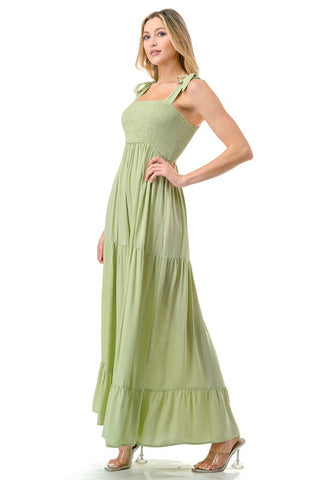 Women Smocked Top with Tiered Bottom Maxi Dress *Online Only* - Premium  from Annva USA - Just $50.88! Shop now 