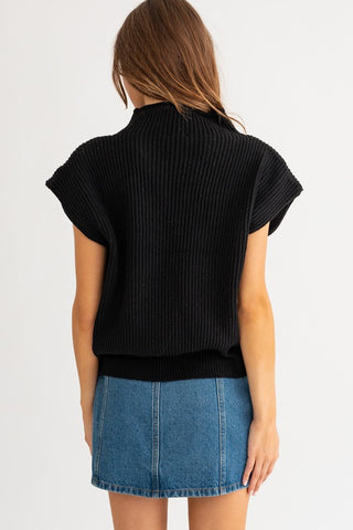 Turtle Neck Power Shoulder Sweater Vest   *Online Only* - Premium  at Lonnys NY - Just $62! Shop Womens clothing now 