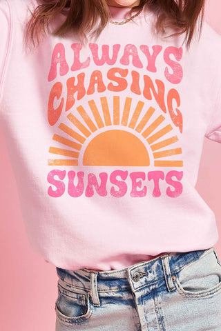 ALWAYS CHASING SUNSETS GRAPHIC SWEATSHIRT *Online Only* - Premium  at Lonnys NY - Just $66.63! Shop Womens clothing now 