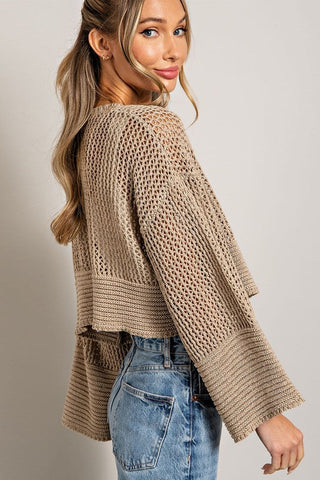 Eyelet Knit Cardigan *Online Only* - Premium  from eesome - Just $63! Shop now 