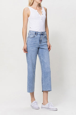 High Rise Crop Wide Leg Jeans *Online Only* - Premium clothing at Lonnys NY - Just $69! Shop Womens clothing now 