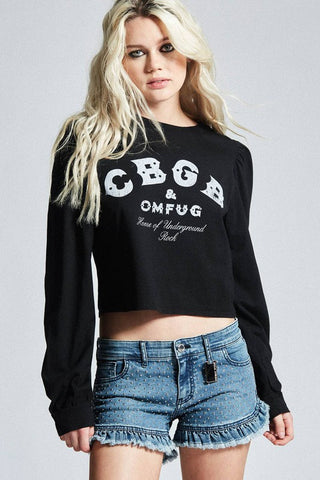 CBGB Puff Long Sleeve Graphic Tee *Online Only* - Premium Shirts & Tops at Lonnys NY - Just $75! Shop Womens clothing now 