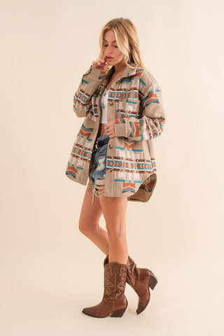 Aztec Shirt Jacket *Online Only* - Premium clothing at Lonnys NY - Just $75! Shop Womens clothing now 