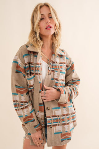 Aztec Shirt Jacket *Online Only* - Premium clothing at Lonnys NY - Just $75! Shop Womens clothing now 