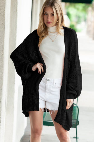 Crochet Dolman Knit Sleeve Cardigan *Online Only* - Premium cardigan at Lonnys NY - Just $65! Shop Womens clothing now 