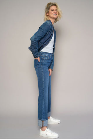 Cuffed Cropped High Rise Jeans *Online Only* - Premium clothing at Lonnys NY - Just $82! Shop Womens clothing now 