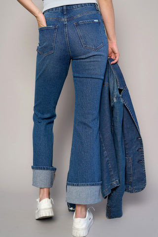 Cuffed Cropped High Rise Jeans *Online Only* - Premium clothing at Lonnys NY - Just $82! Shop Womens clothing now 