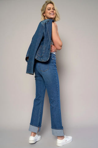 Cuffed Cropped High Rise Jeans *Online Only* - Premium clothing at Lonnys NY - Just $82! Shop Womens clothing now 