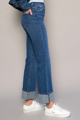 Cuffed Cropped High Rise Jeans *Online Only* - Premium clothing at Lonnys NY - Just $82! Shop Womens clothing now 