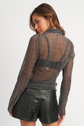 Sheer Button Down Nova Top *Online Only* - Premium clothing at Lonnys NY - Just $58! Shop Womens clothing now 