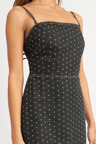 Cinched Waist Rhinestone Mini Dress *Online Only * - Premium  from Emory Park - Just $125! Shop now 