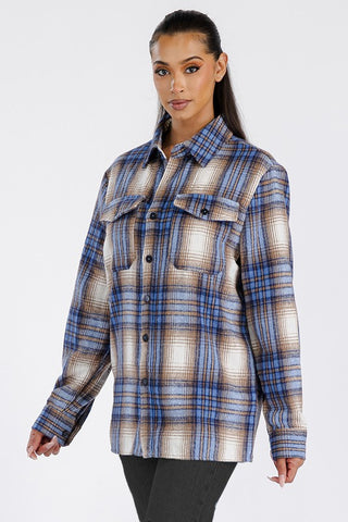 Boyfriend Oversized Soft Flannel Shacket *Online Only* - Premium Shirts & Tops from WEIV - Just $55! Shop now 