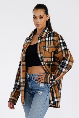 Boyfriend Oversized Soft Flannel Shacket *Online Only* - Premium Shirts & Tops from WEIV - Just $55! Shop now 