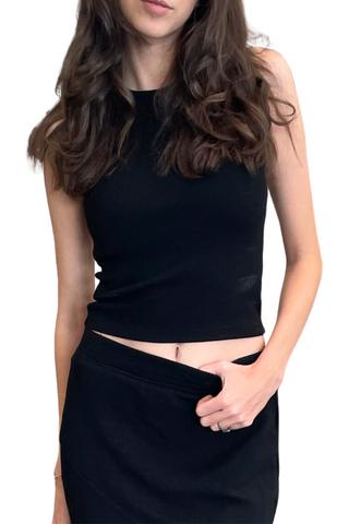 Mila Macy Ribbed Crop Tank - Premium Shirts & Tops at Lonnys NY - Just $53! Shop Womens clothing now 