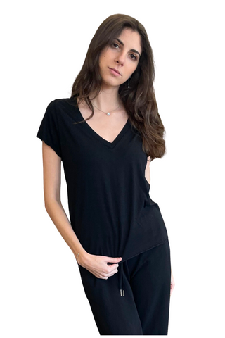 Mila Ava S/S V Neck Top - Premium Shirts & Tops from MILA - Just $70! Shop now 