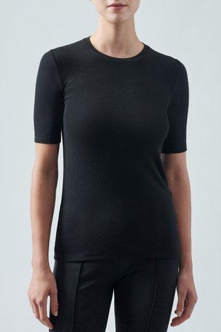 ATM Modal Rib Short Sleeve Crew Neck Tee - Premium Shirts & Tops at Lonnys NY - Just $125! Shop Womens clothing now 