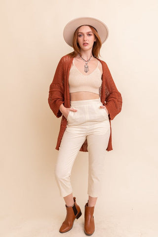 Knit Netted Cardigan - Premium  at Lonnys NY - Just $45! Shop Womens clothing now 