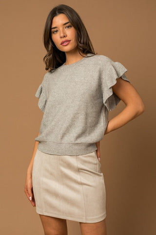 Ruffle Sleeve Knit Top  *Online Only* - Premium  from Gilli - Just $50! Shop now 
