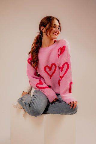 Long Sleeve Heart Sweater *Online Only* - Premium clothing at Lonnys NY - Just $55! Shop Womens clothing now 