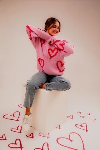 Long Sleeve Heart Sweater *Online Only* - Premium clothing at Lonnys NY - Just $55! Shop Womens clothing now 