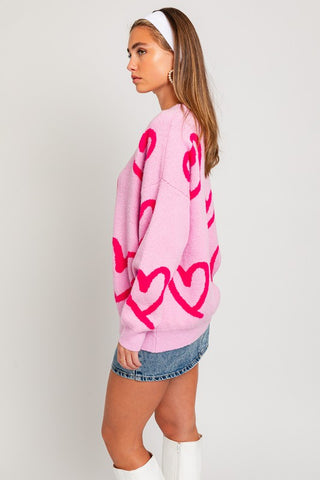 Long Sleeve Heart Sweater *Online Only* - Premium clothing at Lonnys NY - Just $55! Shop Womens clothing now 