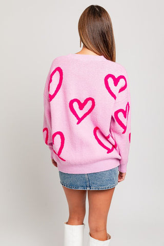 Long Sleeve Heart Sweater *Online Only* - Premium clothing at Lonnys NY - Just $55! Shop Womens clothing now 