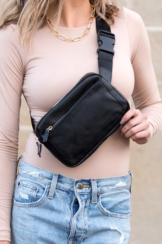 Presly Vegan Leather Everywhere Sling Belt Bag *Online Only* - Premium clothing at Lonnys NY - Just $43! Shop Womens clothing now 