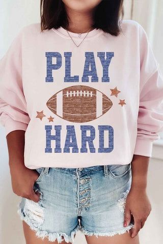 Play Hard Football Sweatshirt *Online Only* - Premium clothing at Lonnys NY - Just $66! Shop Womens clothing now 