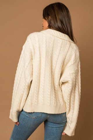 Collared Cable Sweater Cardigan * Online Only* - Premium  from Gilli - Just $75.48! Shop now 