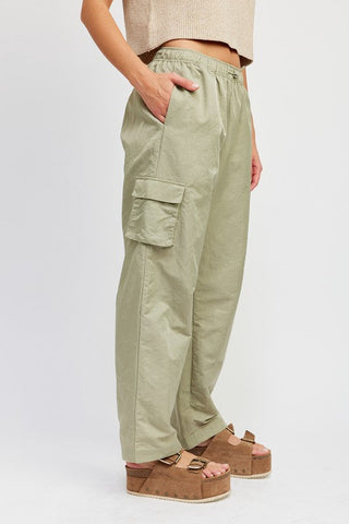STRAIGHT LEG PANTS WITH ELASTIC WAIST BAND *Online Only* - Premium  from Emory Park - Just $90! Shop now 