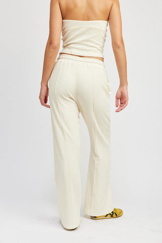 HIGH WAIST PANTS WITH DRAWSTRINGS - Premium  at Lonnys NY - Just $65! Shop Womens clothing now 