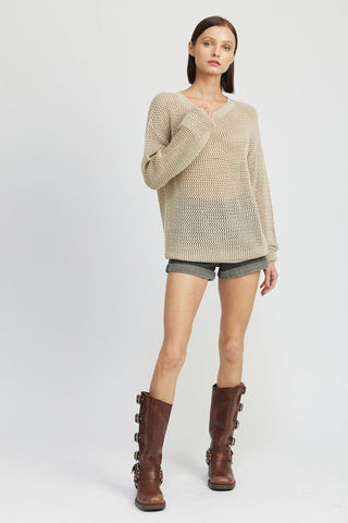 CROCHET LONG SLEEVE TOP *Online ONLY* - Premium silk top at Lonnys NY - Just $63! Shop Womens clothing now 
