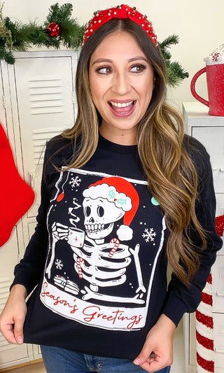 Skeleton Season's Greetings Tee *Online Only* - Premium clothing at Lonnys NY - Just $36! Shop Womens clothing now 