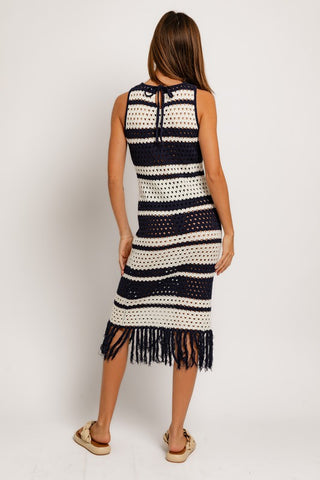 Sleeveless Crochet Effect Sweater Dress *Online Only* - Premium clothing at Lonnys NY - Just $65! Shop Womens clothing now 