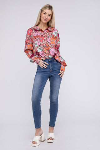 Floral Printed Long Sleeve Shirt *Online Only* - Premium Shirts & Tops from Nuvi Apparel - Just $37! Shop now 