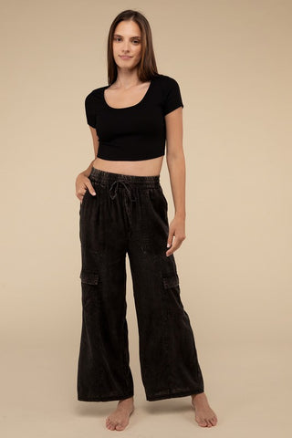 Cargo Pants with Elastic Waist *Online Only* - Premium clothing at Lonnys NY - Just $58! Shop Womens clothing now 