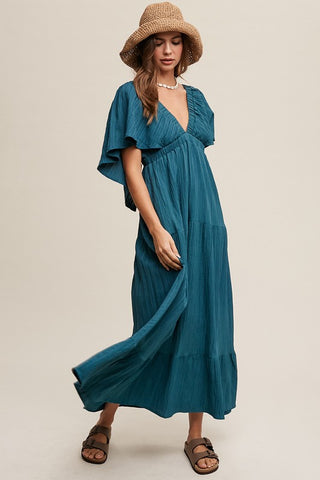 V-neck Ruffle Sleeve Dress *Online Only* - Premium dresses at Lonnys NY - Just $65! Shop Womens clothing now 