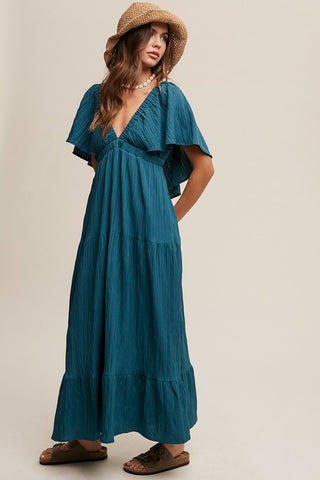 V-neck Ruffle Sleeve Dress *Online Only* - Premium dresses at Lonnys NY - Just $65! Shop Womens clothing now 