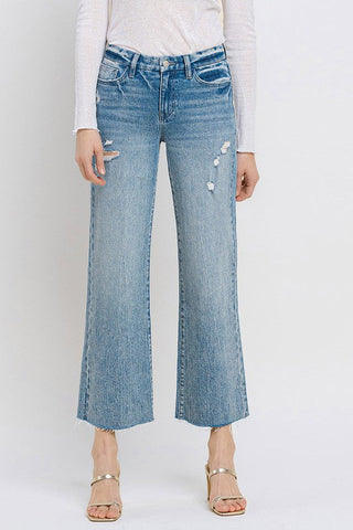 Mid Rise Crop Wide Leg Jeans  *Online Only* - Premium  at Lonnys NY - Just $90! Shop Womens clothing now 