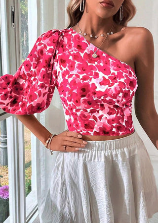 Floral print one shoulder top *Online Only* - Premium clothing at Lonnys NY - Just $55! Shop Womens clothing now 