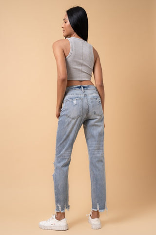 Distressed Girlfriend Jeans *Online Only* - Premium clothing at Lonnys NY - Just $88! Shop Womens clothing now 