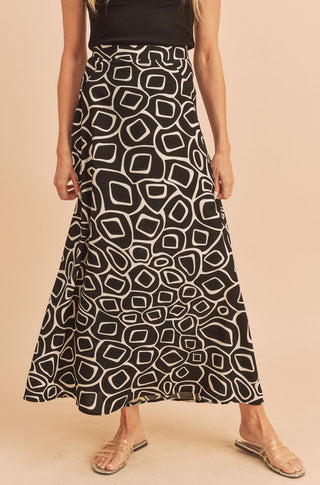 Olive Abstract Print Skirt *Online Only* - Premium clothing at Lonnys NY - Just $45! Shop Womens clothing now 