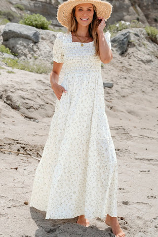 Shirred Bodice Tiered Floral Maxi Dress *Online Only* - Premium dresses at Lonnys NY - Just $122.50! Shop Womens clothing now 