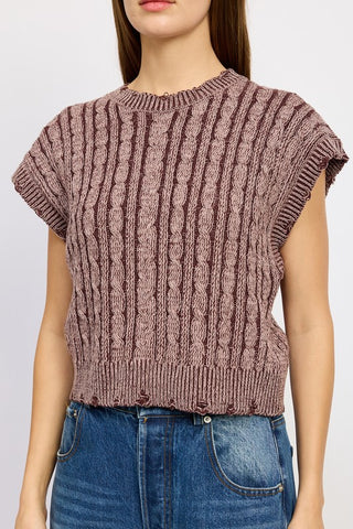 Cable Knit Short Sleeve Top - Premium clothing at Lonnys NY - Just $55! Shop Womens clothing now 