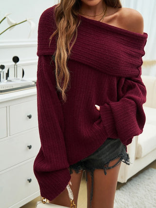 One Shoulder Knit Pullover Sweater *Online Only* - Premium clothing at Lonnys NY - Just $85! Shop Womens clothing now 