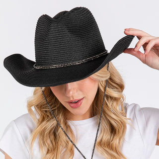 Rhinestone Tie Cowboy Hat