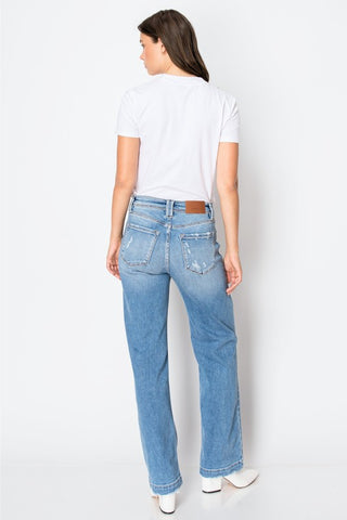 High Rise Relaxed Straight Tummy Control Jeans *Online Only* - Premium clothing at Lonnys NY - Just $96! Shop Womens clothing now 